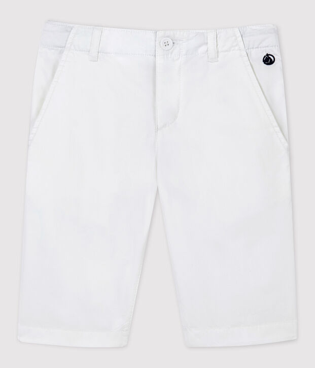 Bermuda en serge enfant gar&ccedil;on blanc