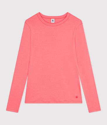 Tee-shirt femme en coton manches longue uni