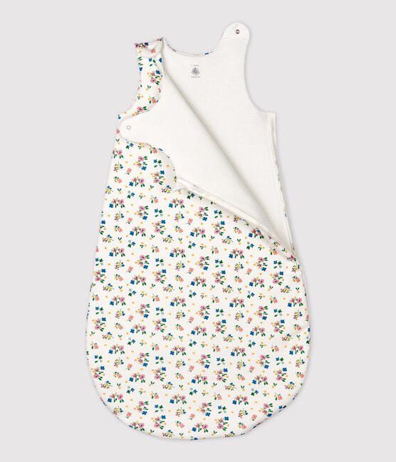 Gigoteuse bébé imprimé fleurs en coton biologique blanc MARSHMALLOW/blanc MULTICO
