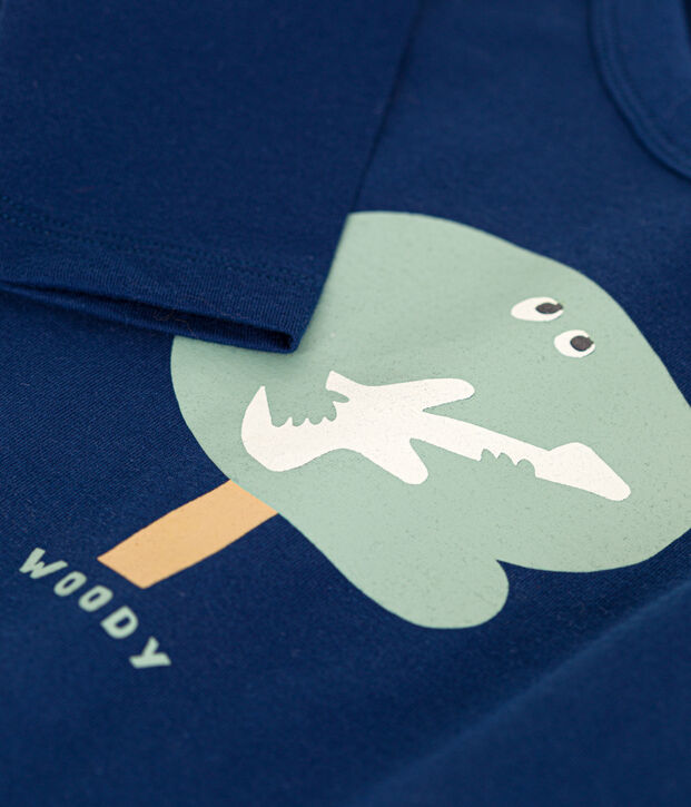 Tee-shirt manches longues en jersey fin enfant gar&ccedil;on bleu