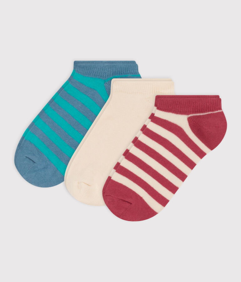 Lot de 3 paires de chaussettes rayures en jersey de coton enfants multicouleur