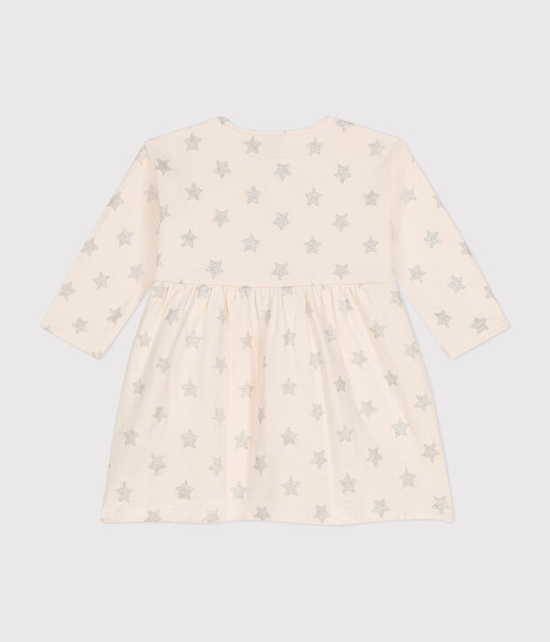 Robe en tubique imprim&eacute; &eacute;toile b&eacute;b&eacute; &eacute;cru/gris