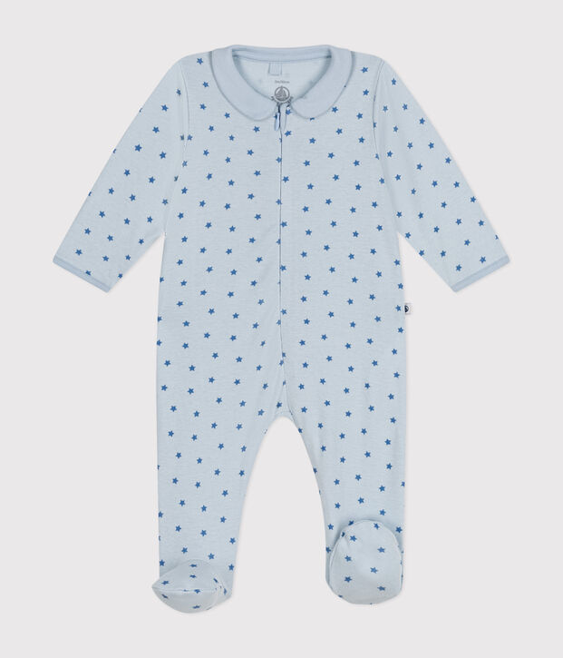 Pyjama imprim&eacute; en coton b&eacute;b&eacute; bleu/bleu