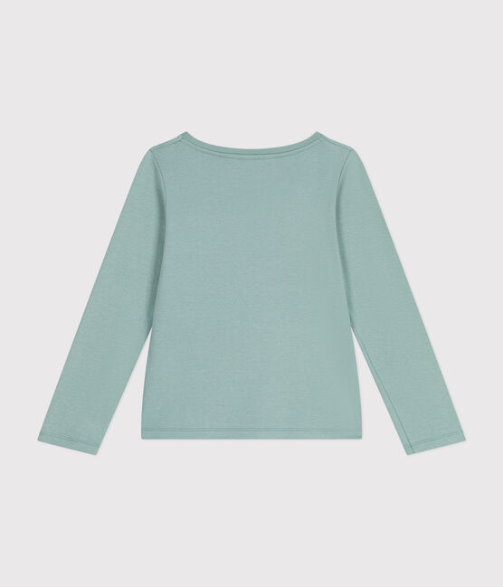 Tee-shirt manches longues en côte enfant fille vert PAUL