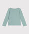 Tee-shirt manches longues en côte enfant fille vert PAUL