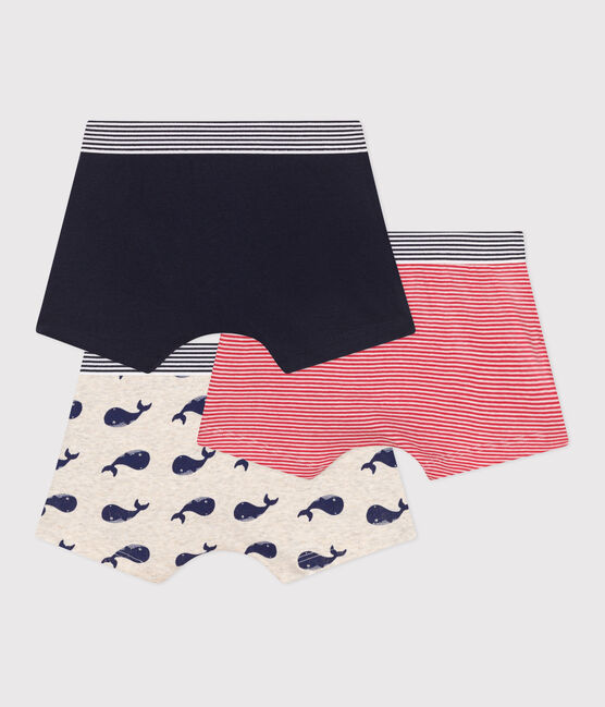 Lot de 3 boxers enfant en coton imprimé baleines variante 1