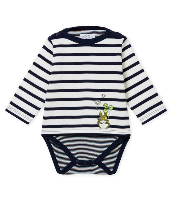 Marinère iconique Totoro bébé garçon blanc MARSHMALLOW/bleu SMOKING