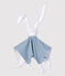 Doudou en côte, la matière emblématique de Petit Bateau. bleu ACIER/blanc MARSHMALLOW