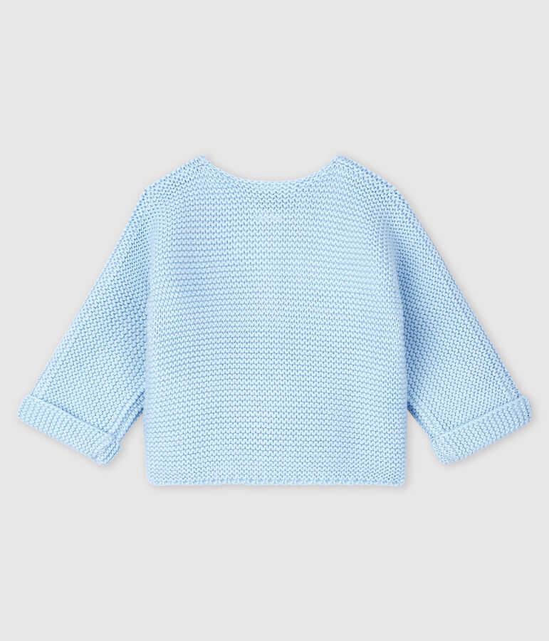 Cardigan en tricot de coton biologique b&eacute;b&eacute; bleu TOUDOU