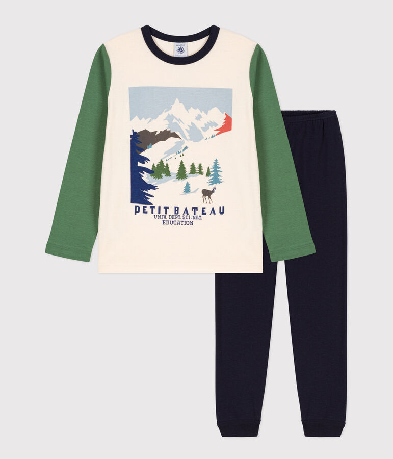 Pyjama en coton enfant bleu SMOKING/blanc MULTICO