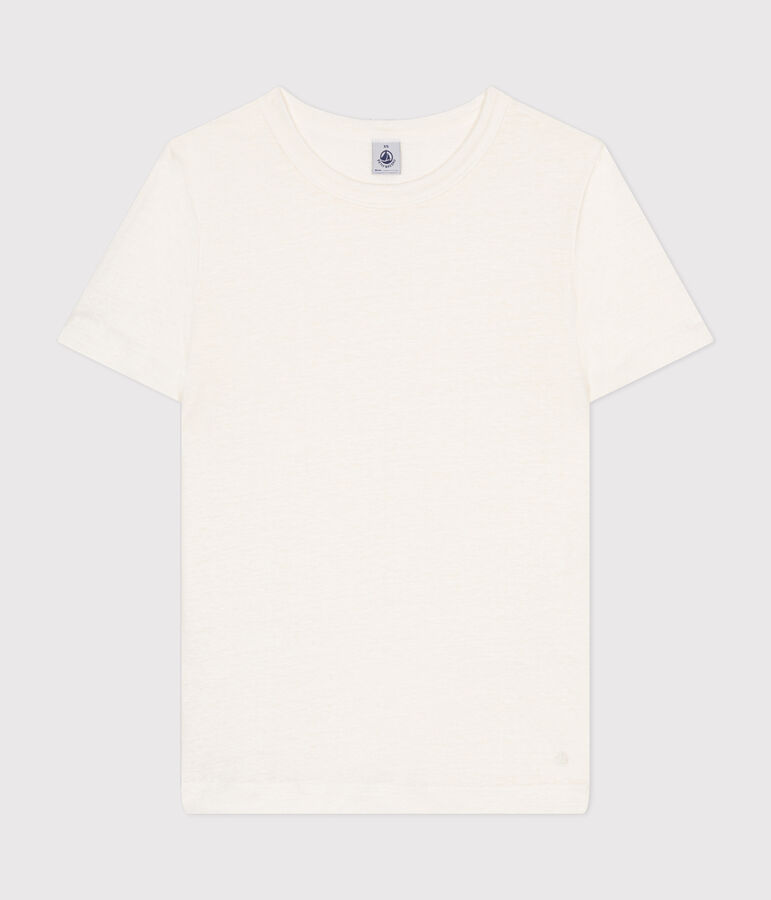 Tee-shirt en lin femme blanc ECUME