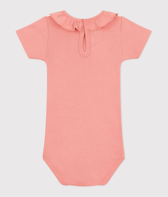 Body à manches courtes bébé en coton uni orange ABRICOT