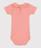 Body à manches courtes bébé en coton uni orange ABRICOT