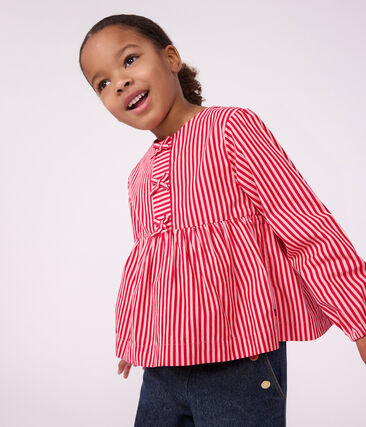 Blouse enfant en coton manches longues à rayures