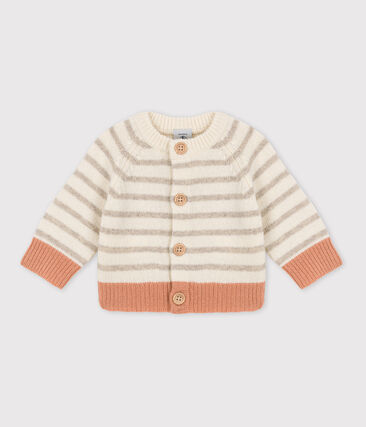 PETIT BATEAU - Cardigan à rayures bébé en tricot laine 