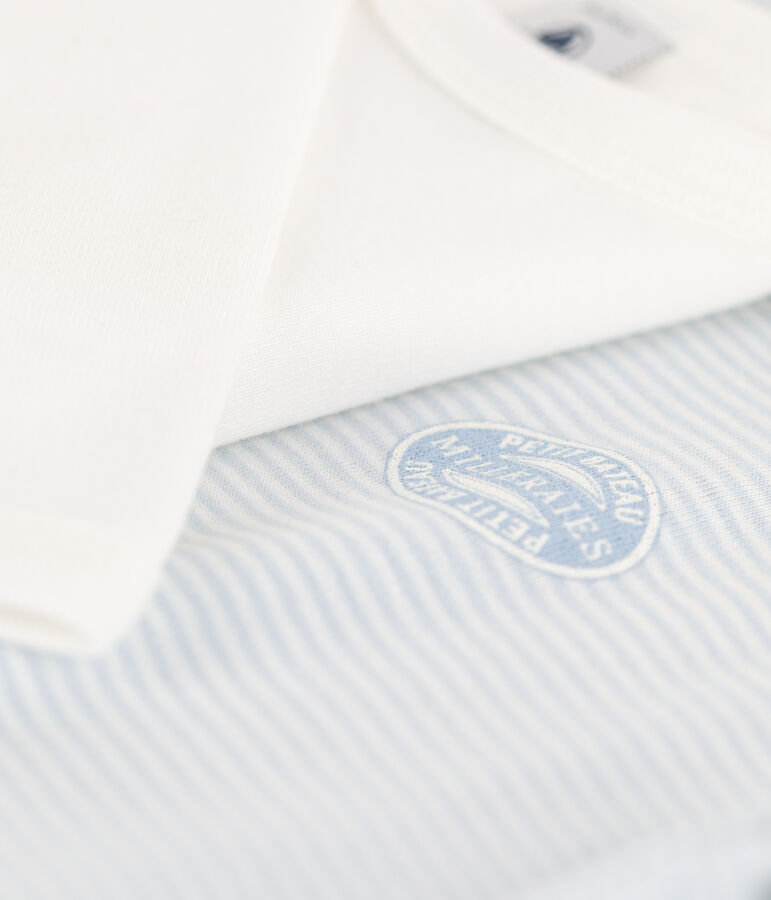 Lot de 2 bodies manches longues milleraies b&eacute;b&eacute; en coton multicouleur