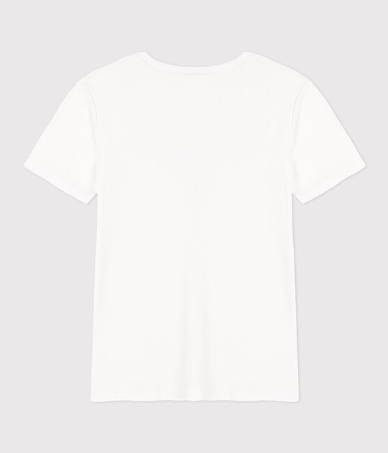 Tee-shirt l'Iconique manches courtes en côte unie femme blanc ECUME