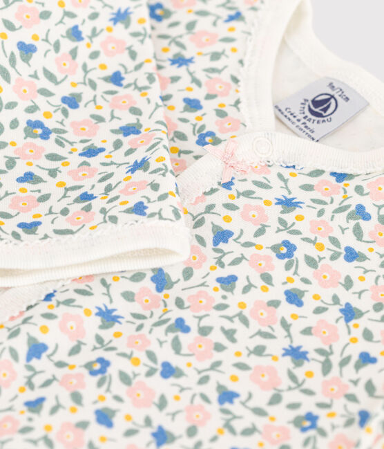 Dors-bien fleurs en tubique blanc MARSHMALLOW/blanc MULTICO