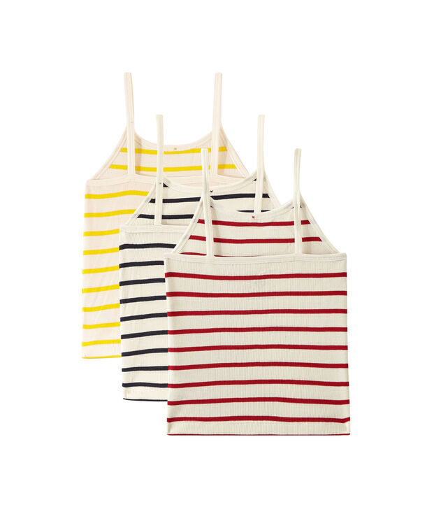 Lot de 3 chemises &agrave; bretelles fille blanc