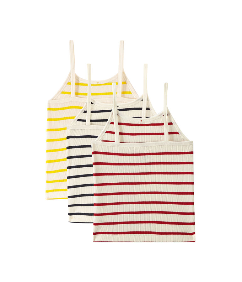 Lot de 3 chemises &agrave; bretelles fille blanc