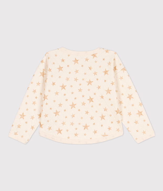 Sweatshirt imprim&eacute; en tubique enfant fille &eacute;cru