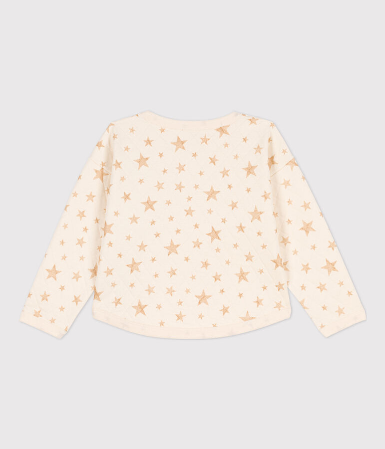 Sweatshirt imprim&eacute; en tubique enfant fille &eacute;cru AVALANCHE