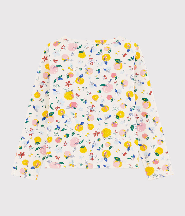 Cardigan en coton enfant fille blanc/multicouleur