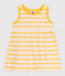 Robe sans manche bébé en maille côtelée rayée jaune AVALANCHE/blanc DAISY