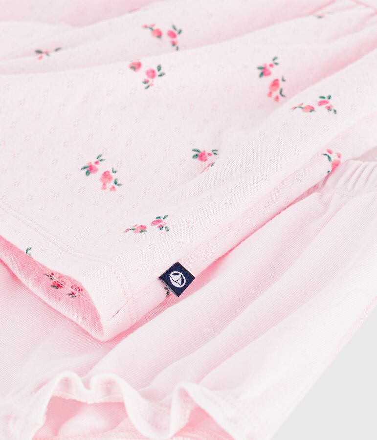Robe b&eacute;b&eacute; en coton imprim&eacute; fleurs avec son bloomer rose BARELY/ MULTICO