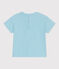 T-shirt bébé en coton à manches courtes uni bleu AQUATIC