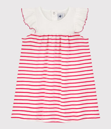 PETIT BATEAU - Robe manches courtes en côte rayée bébé fille