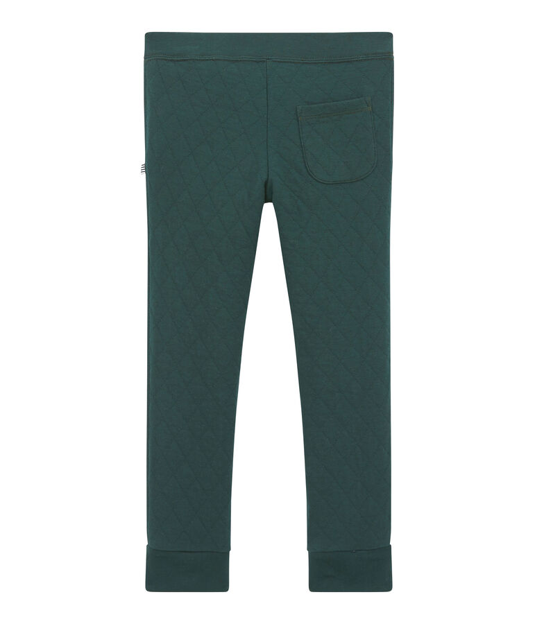 Pantalon gar&ccedil;on en tubique matelass&eacute; vert