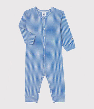 PETIT BATEAU - Dors-bien sans pieds à rayures bleues bébé en côte