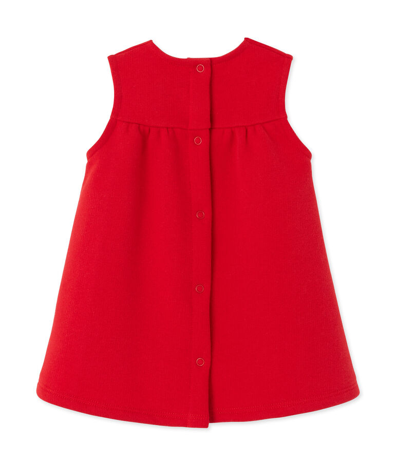 Robe b&eacute;b&eacute; fille en molleton brod&eacute; rouge FROUFROU