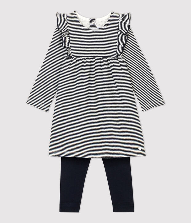 Ensemble deux pi&egrave;ces b&eacute;b&eacute; bleu/blanc