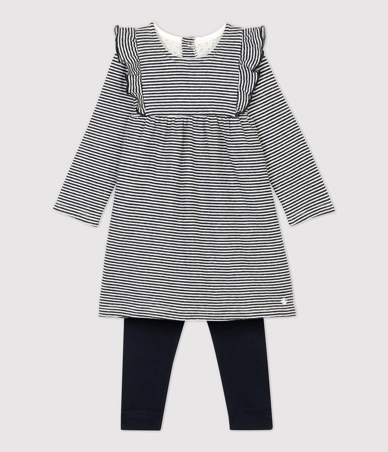 Ensemble deux pi&egrave;ces b&eacute;b&eacute; bleu SMOKING/blanc MARSHMALLOW