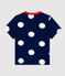 Tee-shirt manches courtes imprimé pois en jersey bébé bleu MEDIEVAL/blanc MARSHMALLOW