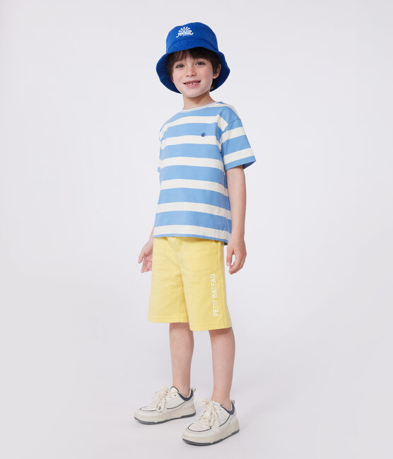 Teeshirt enfant en coton manches courtes à rayures bleu ALASKA/ AVALANCHE