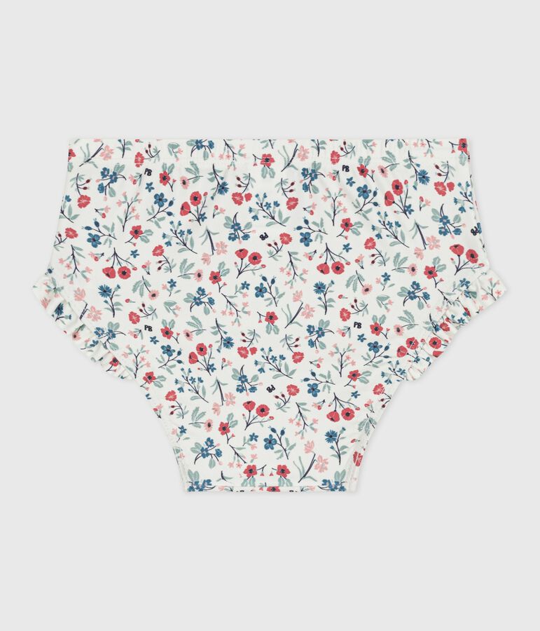 Culotte de bain b&eacute;b&eacute; &agrave; volants, imprim&eacute;e &agrave; fleurs blanc MARSHMALLOW/blanc MULTICO