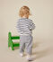 Sweatshirt en bouclette velours bébé blanc MARSHMALLOW/bleu SMOKING