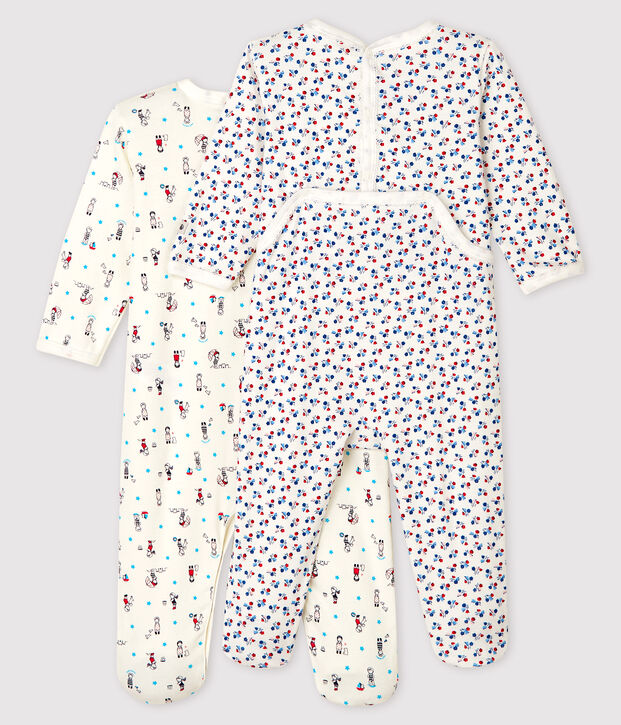 Lot de 2 dors-bien b&eacute;b&eacute; fille en c&ocirc;te multicouleur