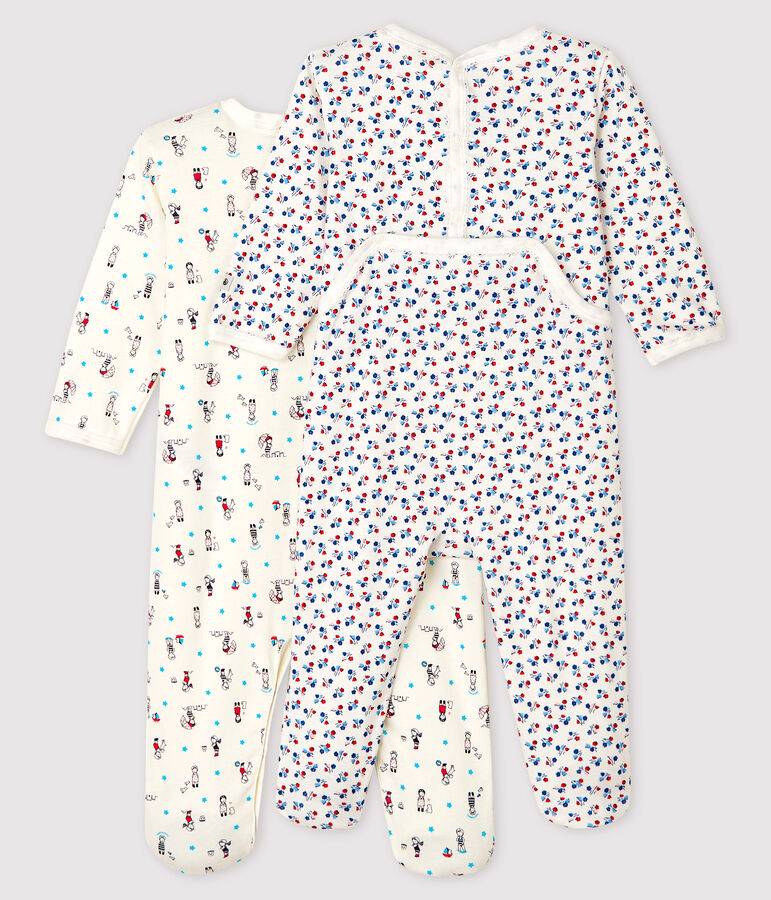 Lot de 2 dors-bien b&eacute;b&eacute; fille en c&ocirc;te multicouleur