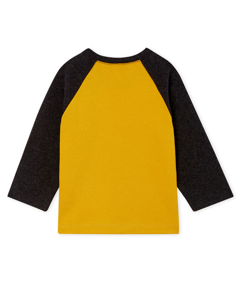 Tee shirt manches longues b&eacute;b&eacute; gar&ccedil;on jaune/gris