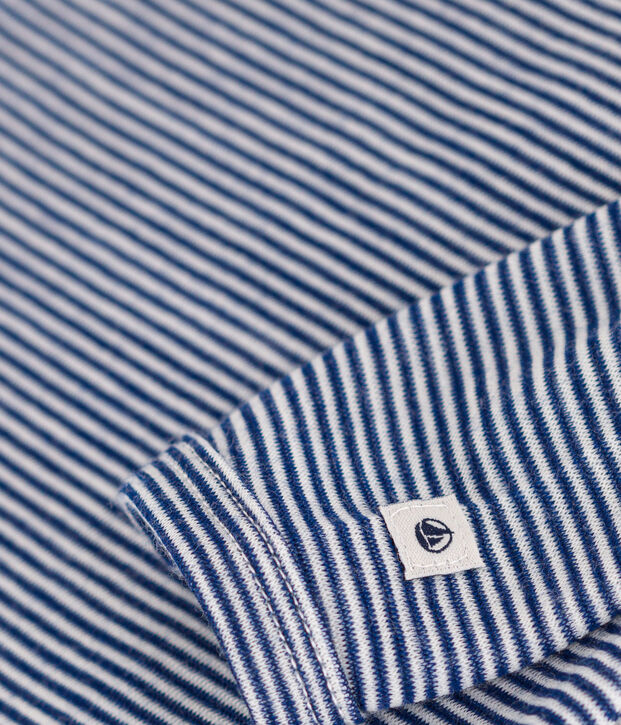 BODY MANCHES LONGUES &Agrave; RAYURES B&Eacute;B&Eacute; EN LAINE ET COTON bleu/blanc
