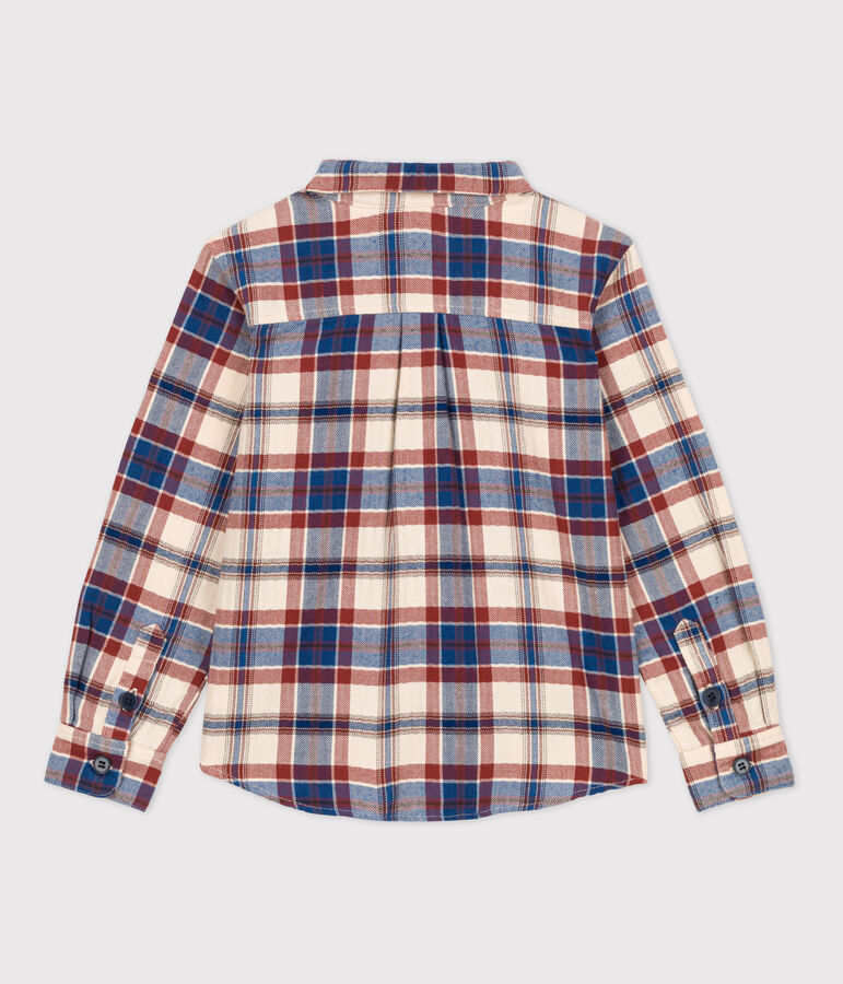 Chemise &agrave; carreaux en flanelle enfant gar&ccedil;on blanc AVALANCHE/ MULTICO