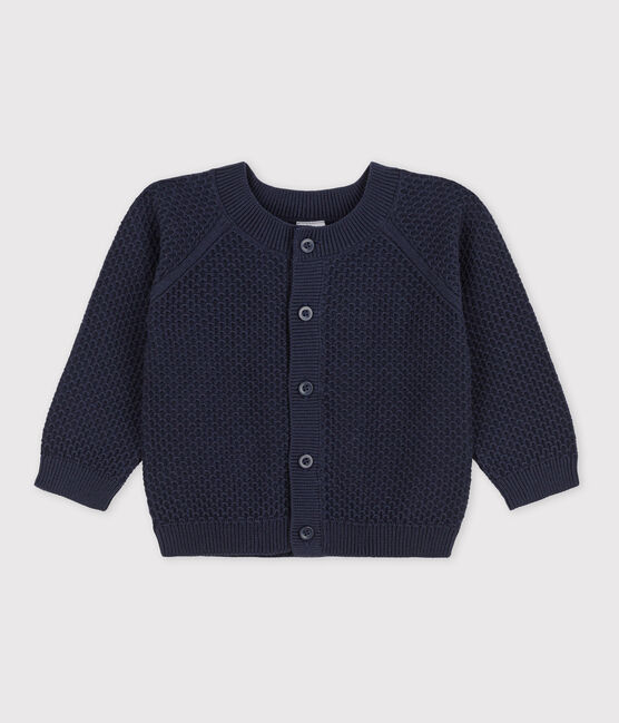 Cardigan bébé en tricot de coton bleu SMOKING