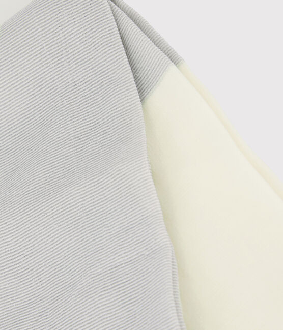 Collants en microfibre à paillettes  enfant fille blanc MARSHMALLOW/gris ARGENT