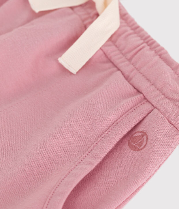 Short enfant en coton uni rose