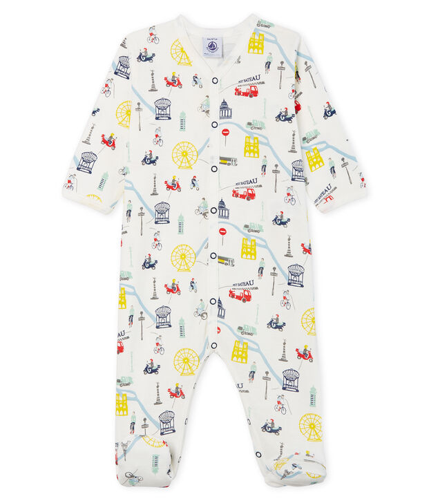 Dors bien b&eacute;b&eacute; gar&ccedil;on en c&ocirc;te blanc/multicouleur
