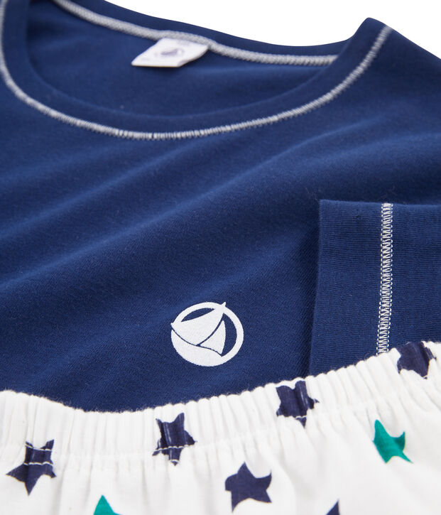 Pyjacourt gar&ccedil;on en c&ocirc;te bleu/multicouleur